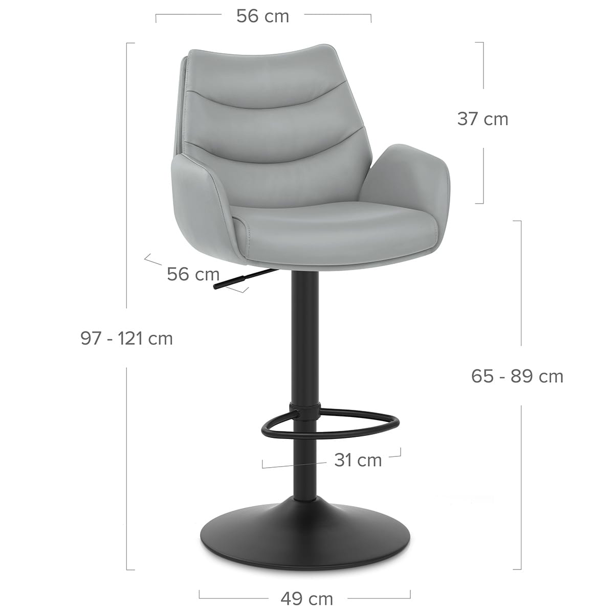 Tabouret Cuir Véritable - Madrid Gris