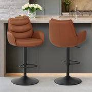 Tabouret Cuir Véritable - Madrid Marron 