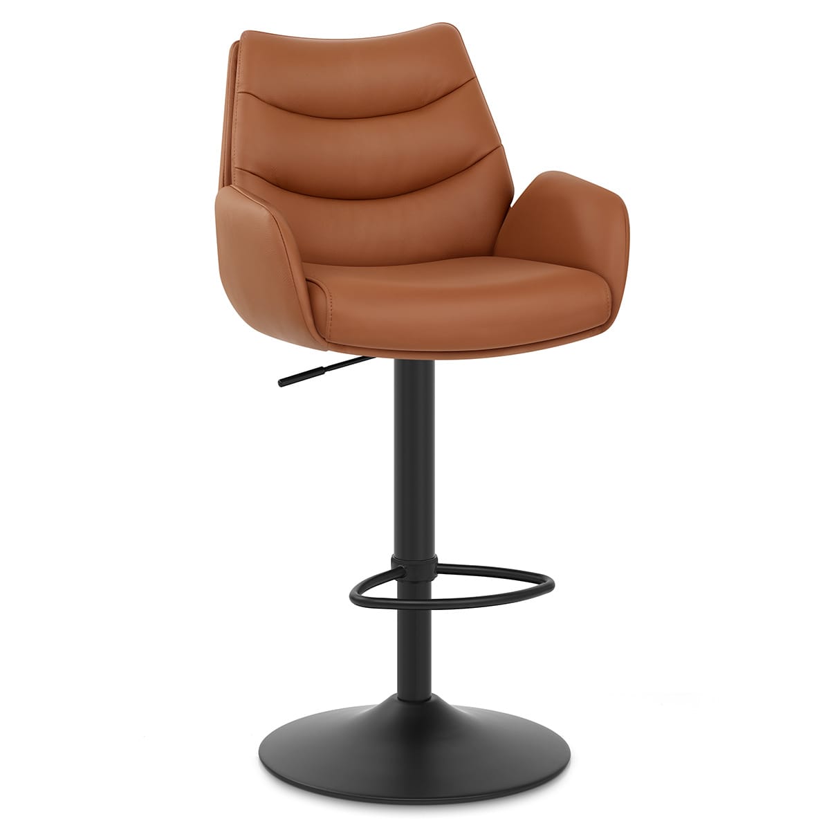 Madrid Real Leather Gas Lift Stool Tan