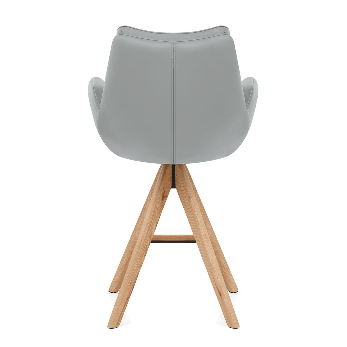 Tabouret de Bar Bois Cuir Veritable - Madrid Gris