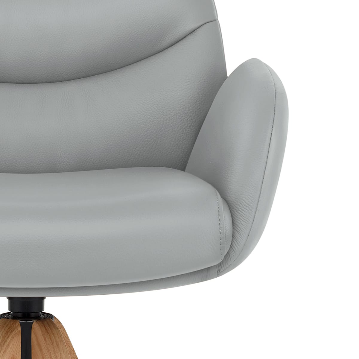 Tabouret de Bar Bois Cuir Veritable - Madrid Gris