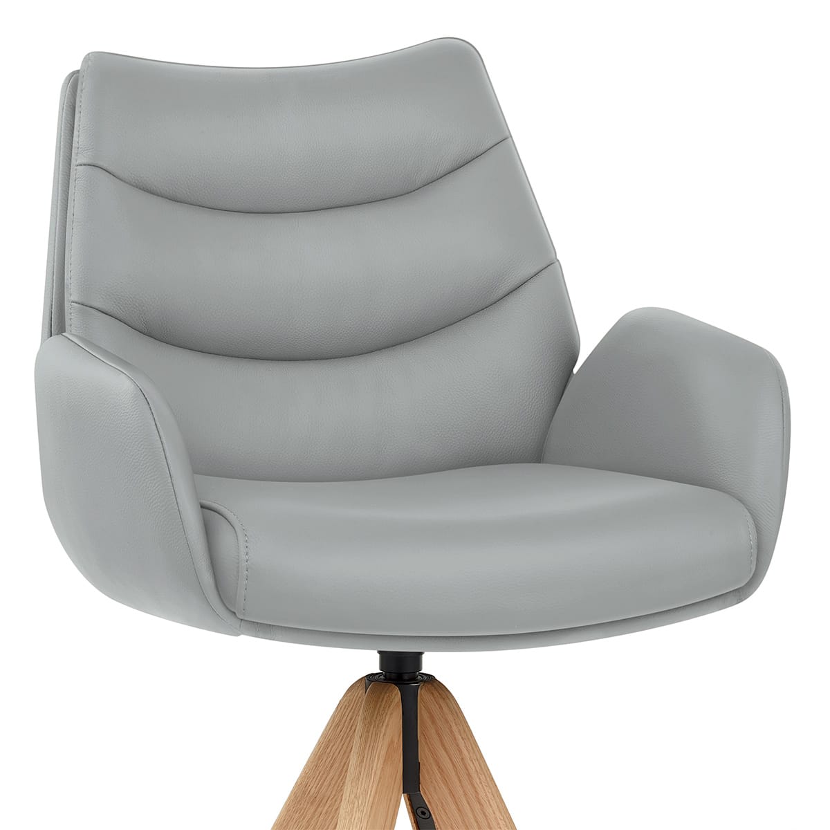 Tabouret de Bar Bois Cuir Veritable - Madrid Gris