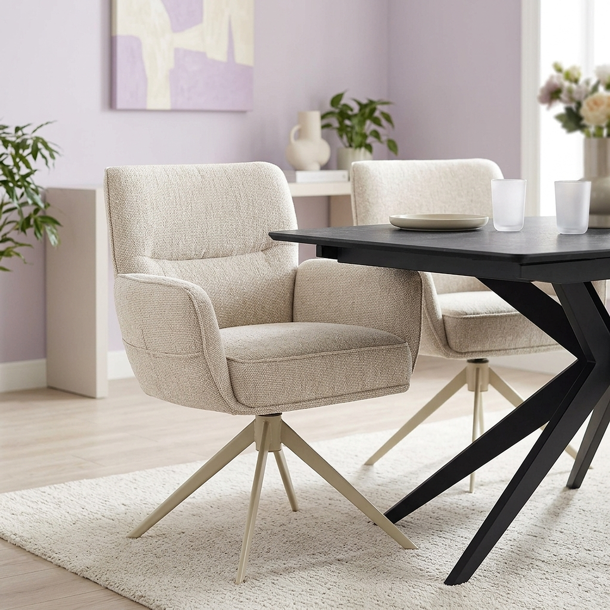 Chaise Tissu - Marbella Crème
