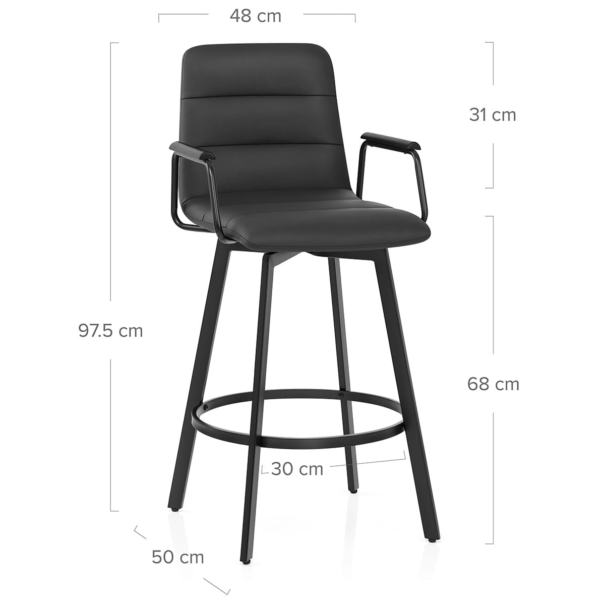 Tabouret Faux Cuir Noir - Marco Noir