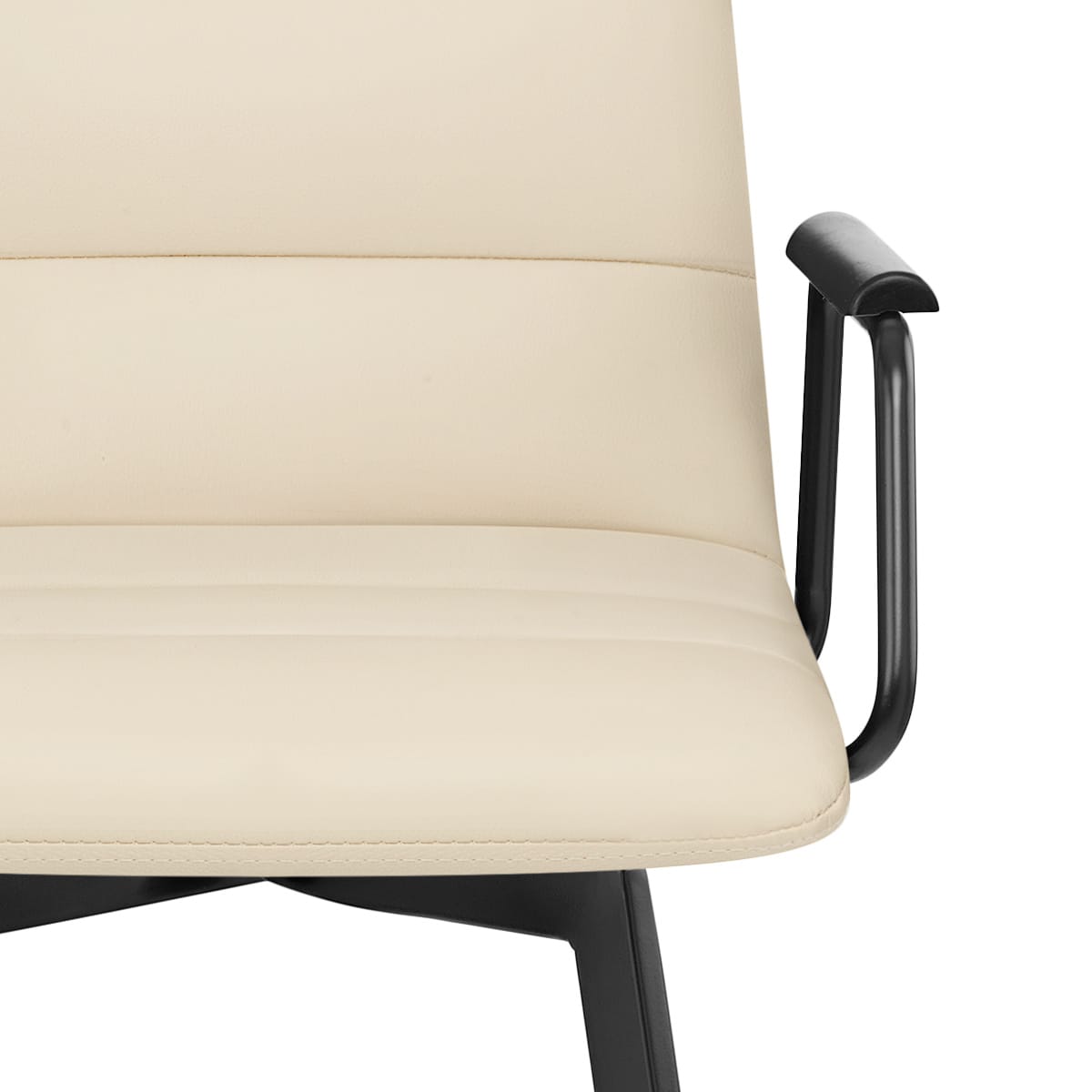 Tabouret Faux Cuir Noir - Marco Crème