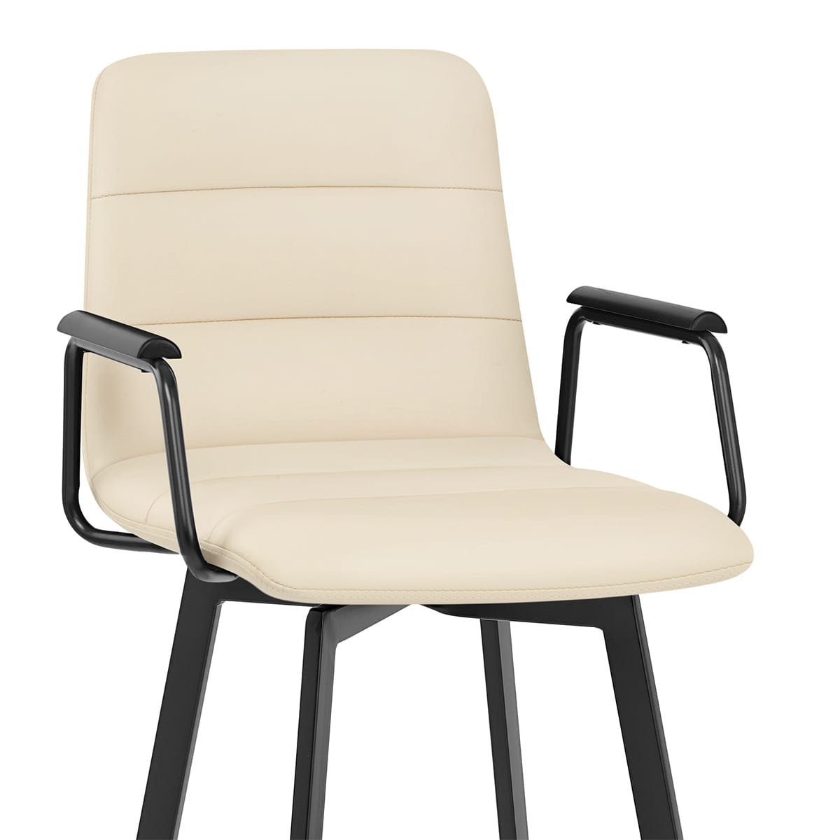 Tabouret Faux Cuir Noir - Marco Crème