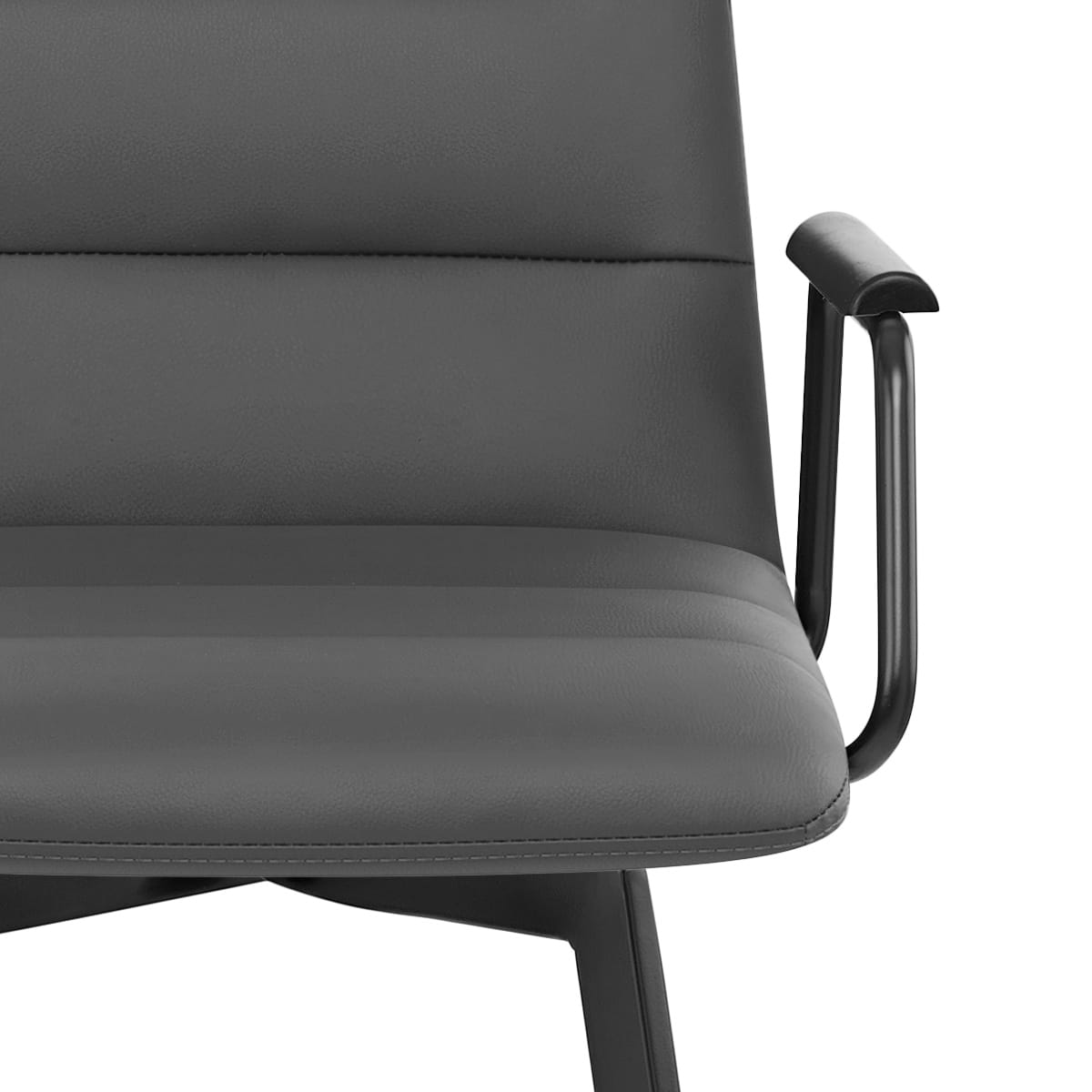 Tabouret Faux Cuir Noir - Marco Gris