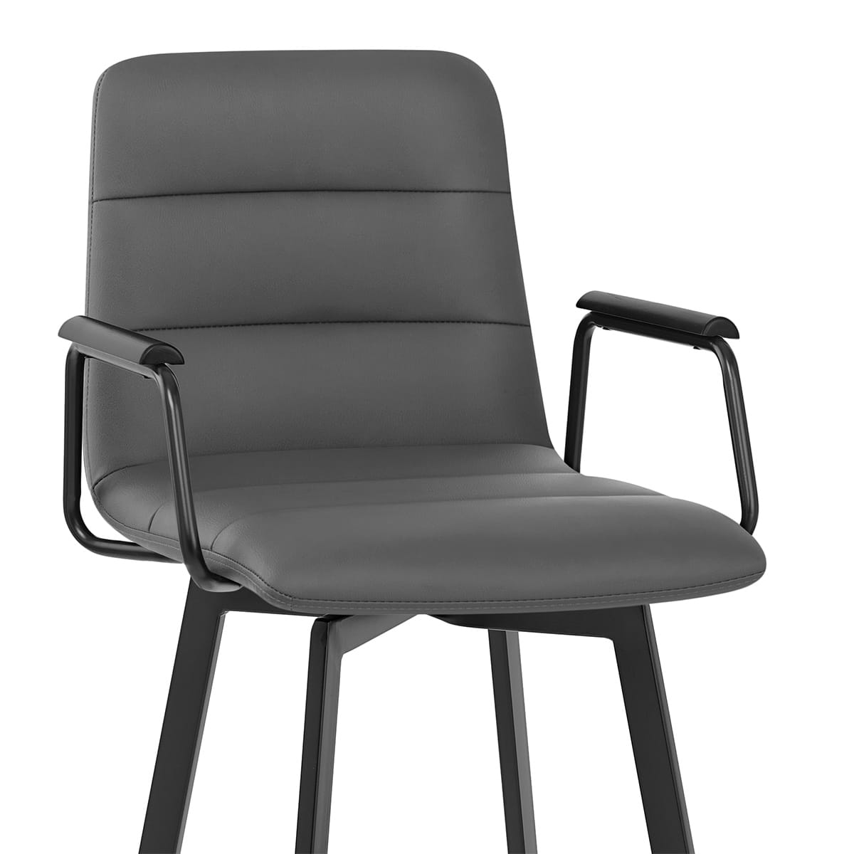 Tabouret Faux Cuir Noir - Marco Gris