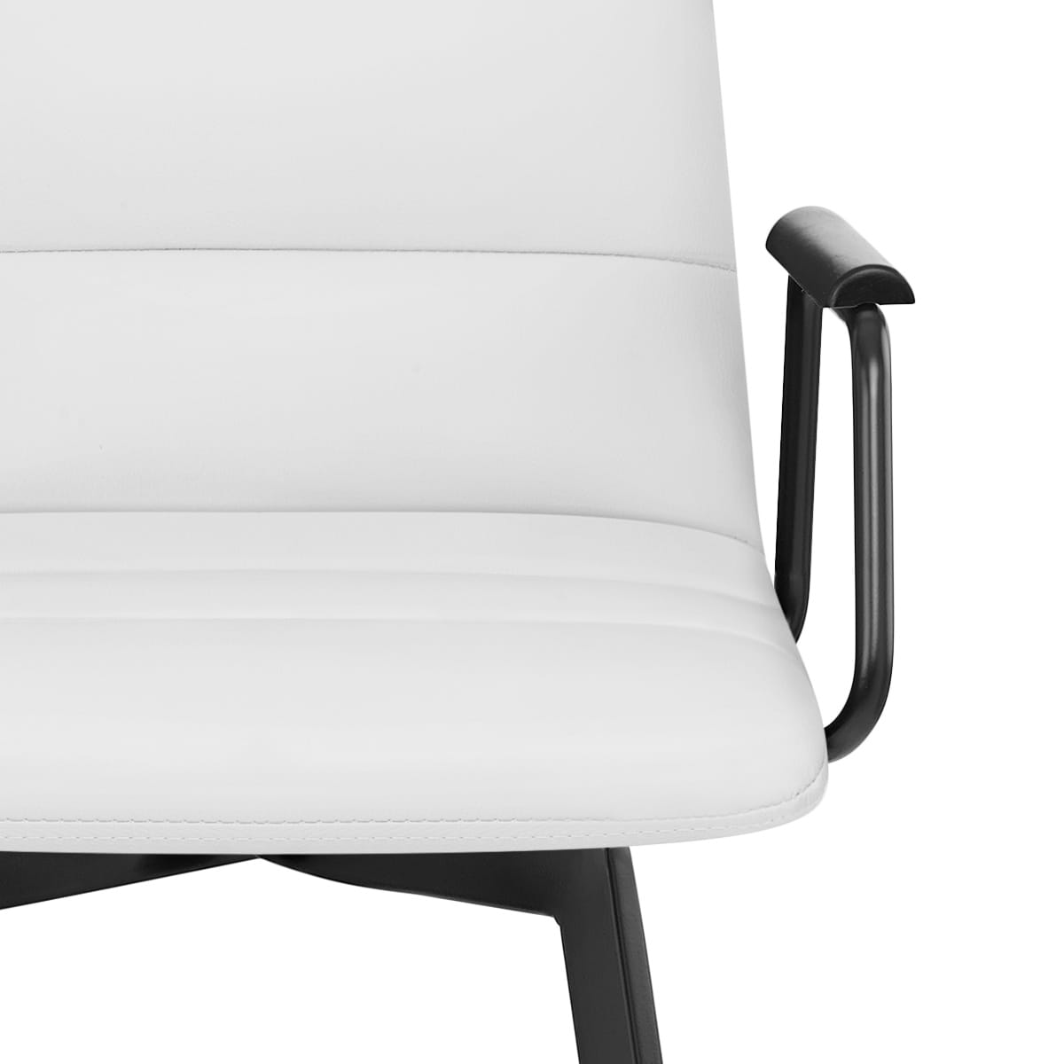 Tabouret Faux Cuir Noir - Marco Blanc