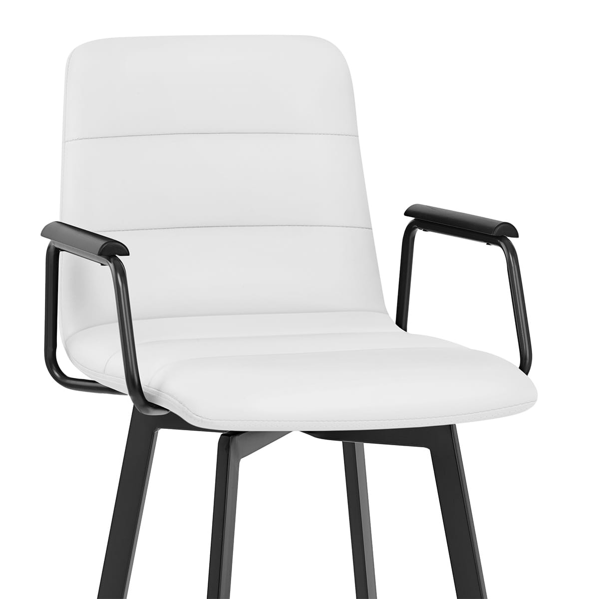 Tabouret Faux Cuir Noir - Marco Blanc