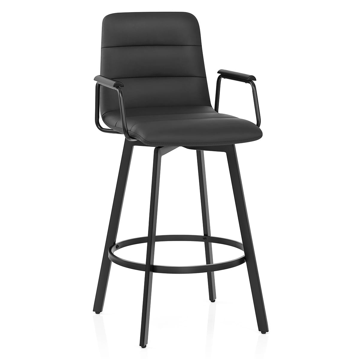 Tabouret Faux Cuir Noir - Marco Noir