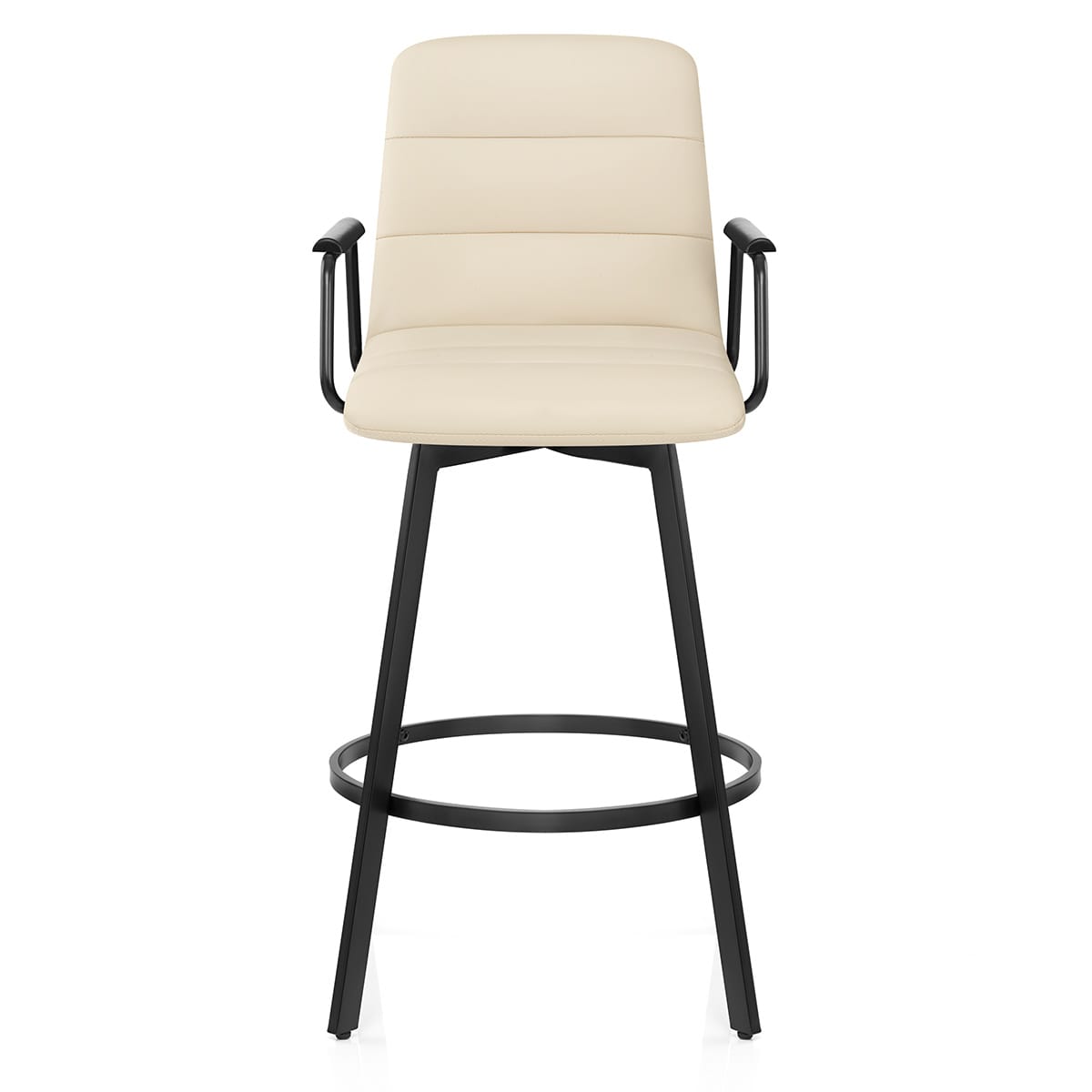 Tabouret Faux Cuir Noir - Marco Crème