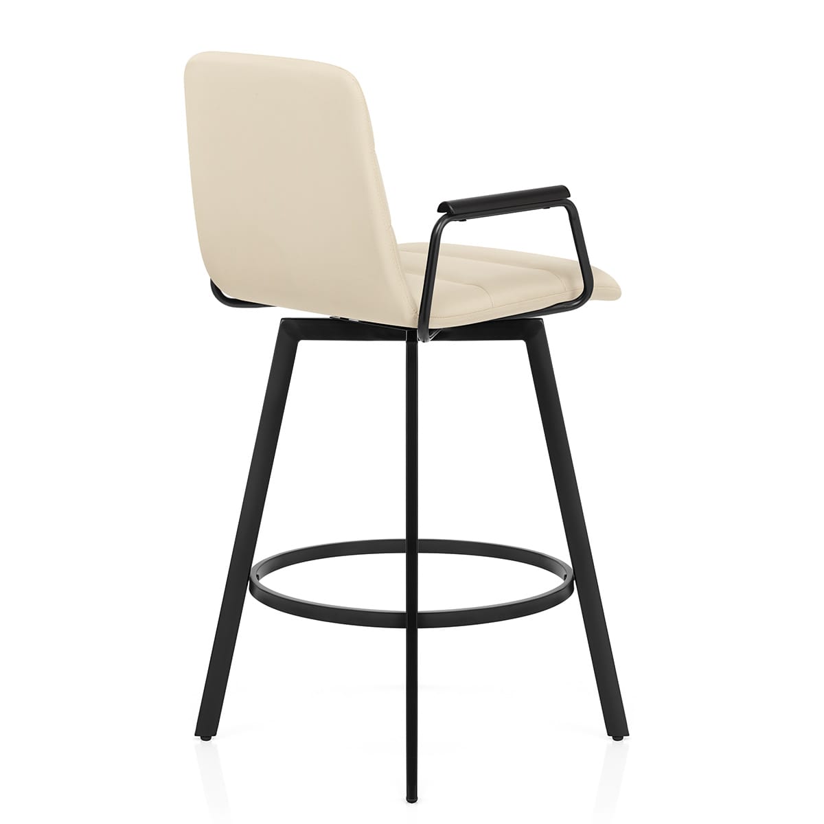 Tabouret Faux Cuir Noir - Marco Crème