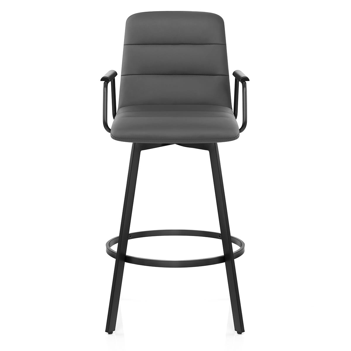 Tabouret Faux Cuir Noir - Marco Gris