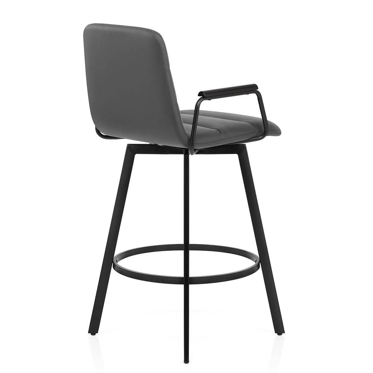 Tabouret Faux Cuir Noir - Marco Gris