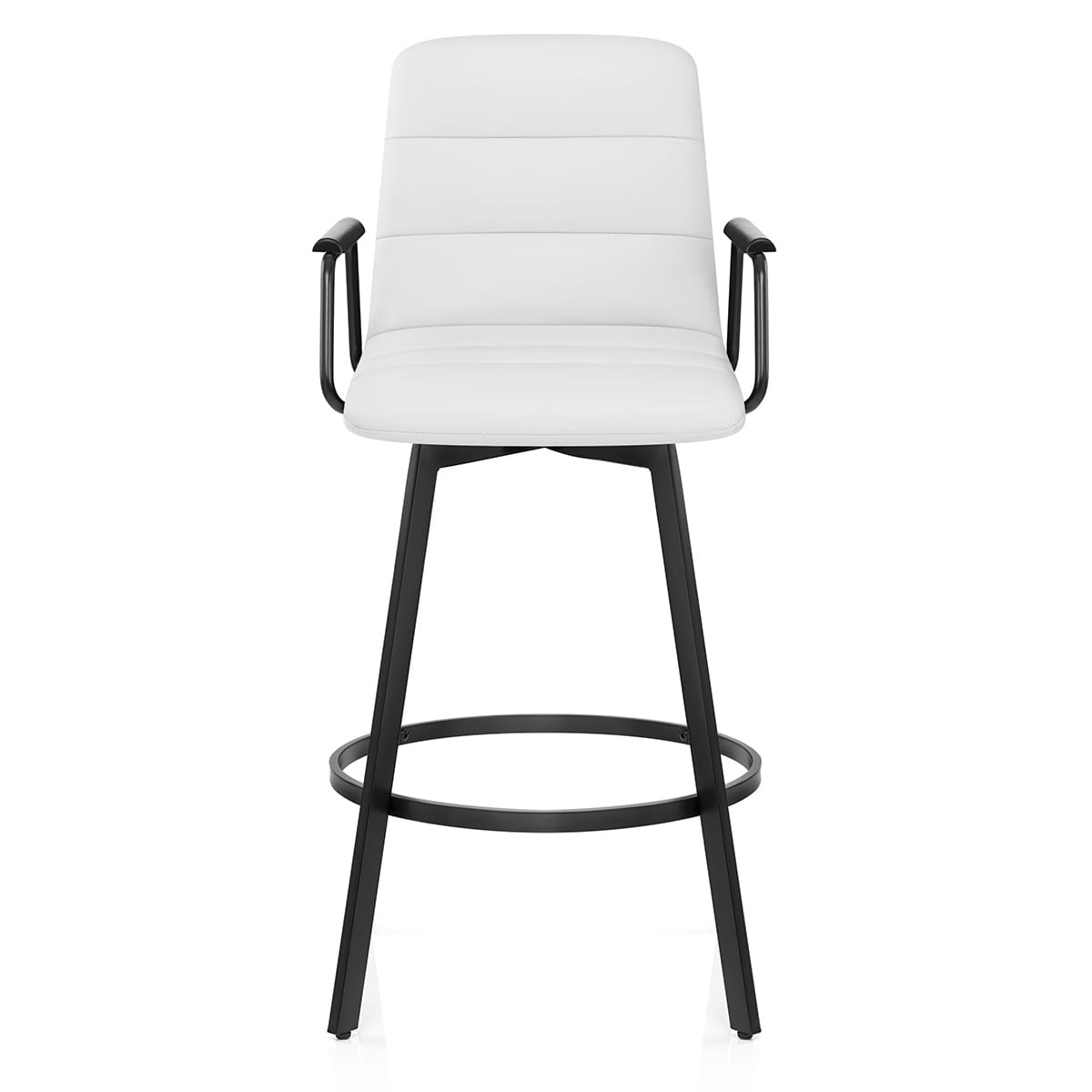 Tabouret Faux Cuir Noir - Marco Blanc