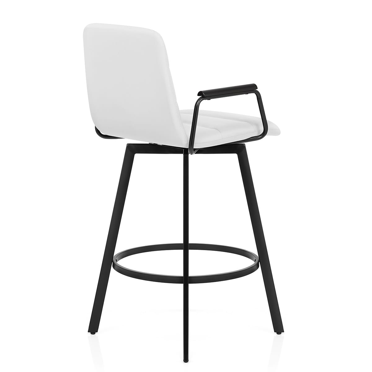 Tabouret Faux Cuir Noir - Marco Blanc