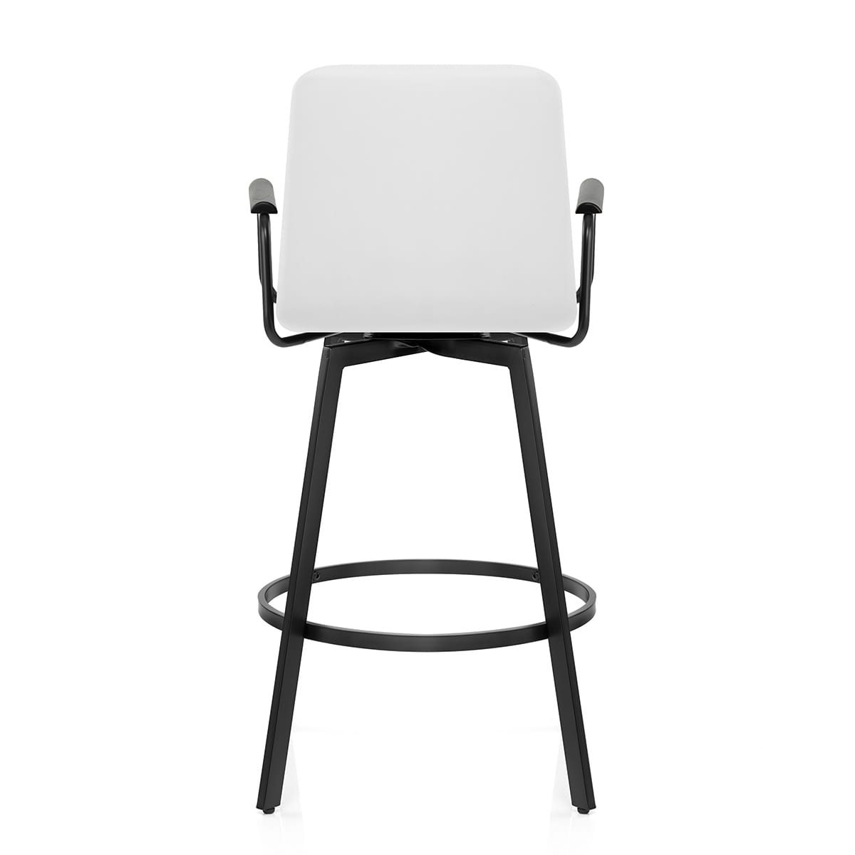 Tabouret Faux Cuir Noir - Marco Blanc