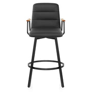 Marco Stool Oak Arms & Black Leather