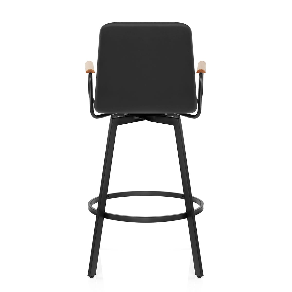 Marco Stool Oak Arms & Black Leather