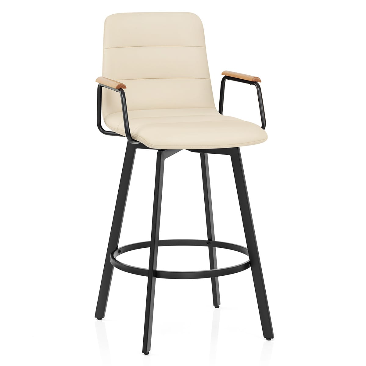 Marco Stool Oak Arms & Cream Leather