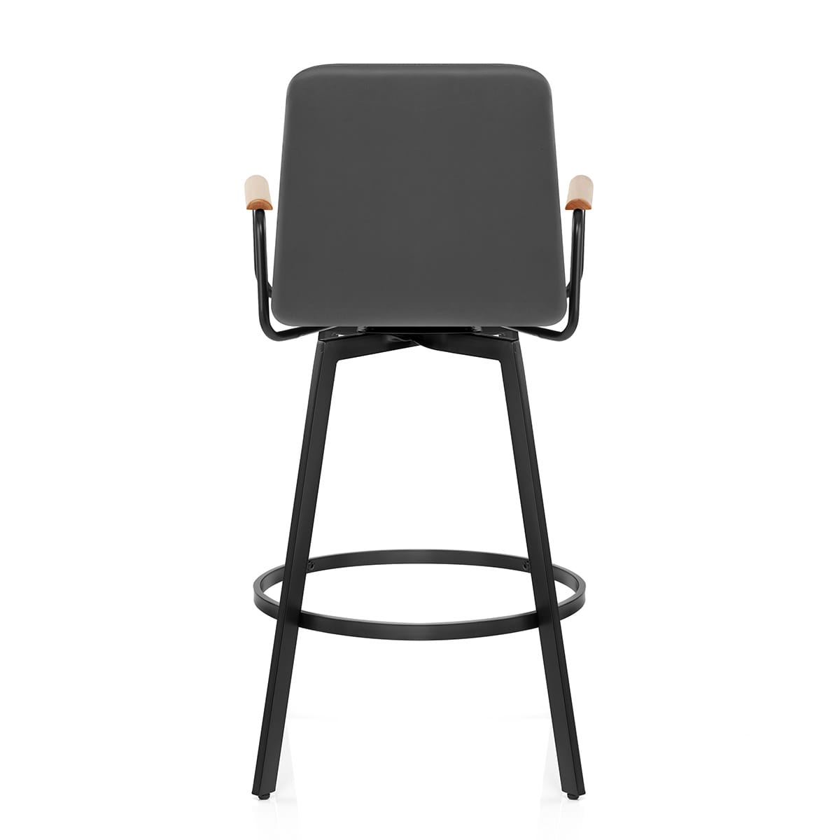Marco Stool Oak Arms & Grey Leather