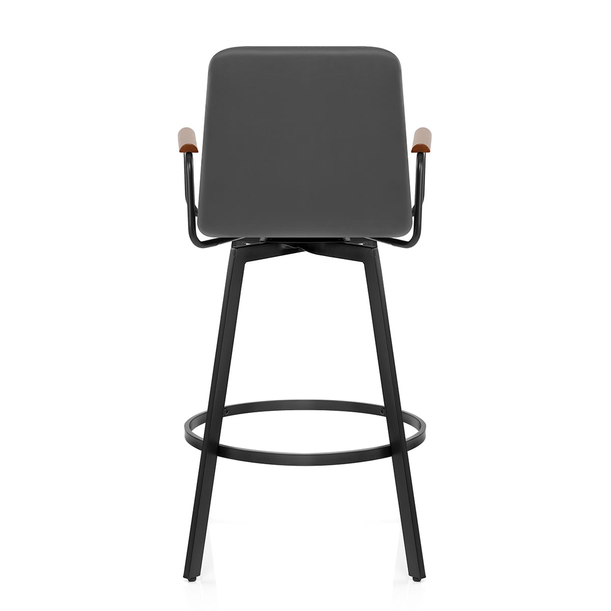 Tabouret Faux Cuir Bois - Marco Gris