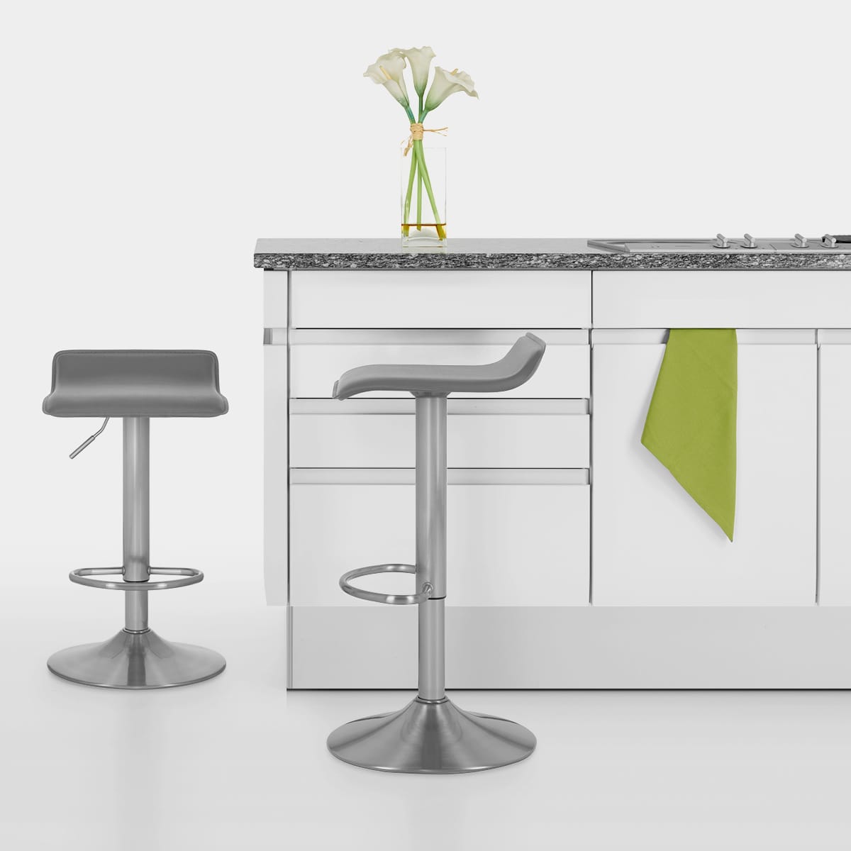 Mars Brushed Steel Bar Stool Grey