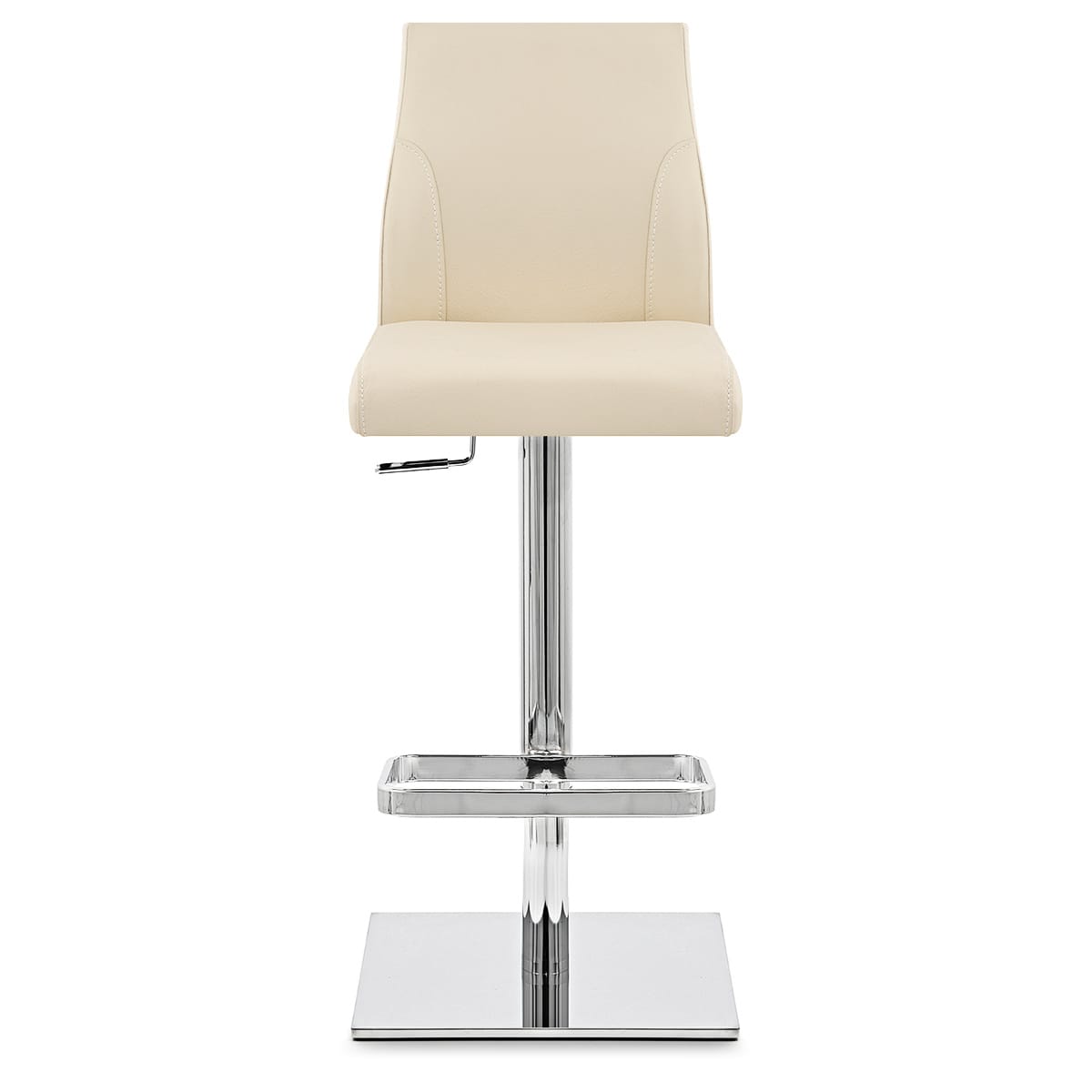 Chaise de Bar Cuir Chrome - Martello Crème 