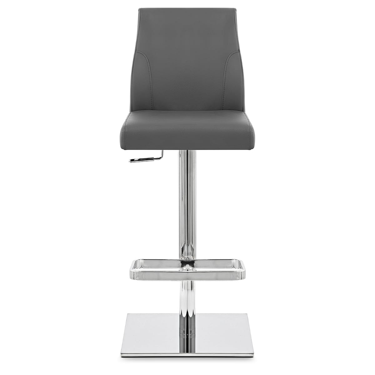 Chaise de Bar Cuir Chrome - Martello Gris 