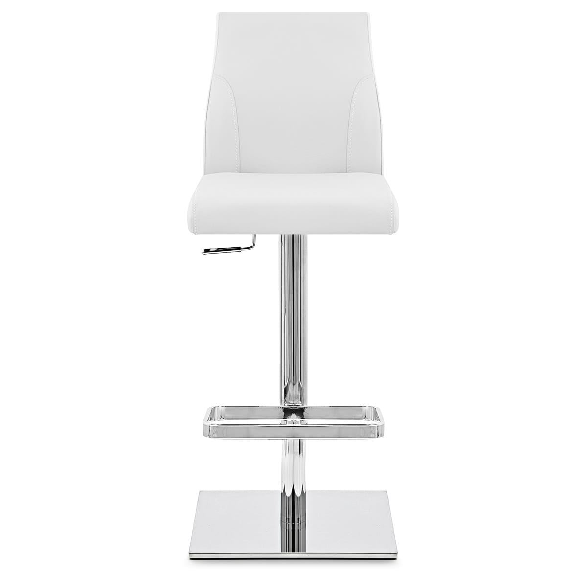 Chaise de Bar Cuir Chrome - Martello Blanc 