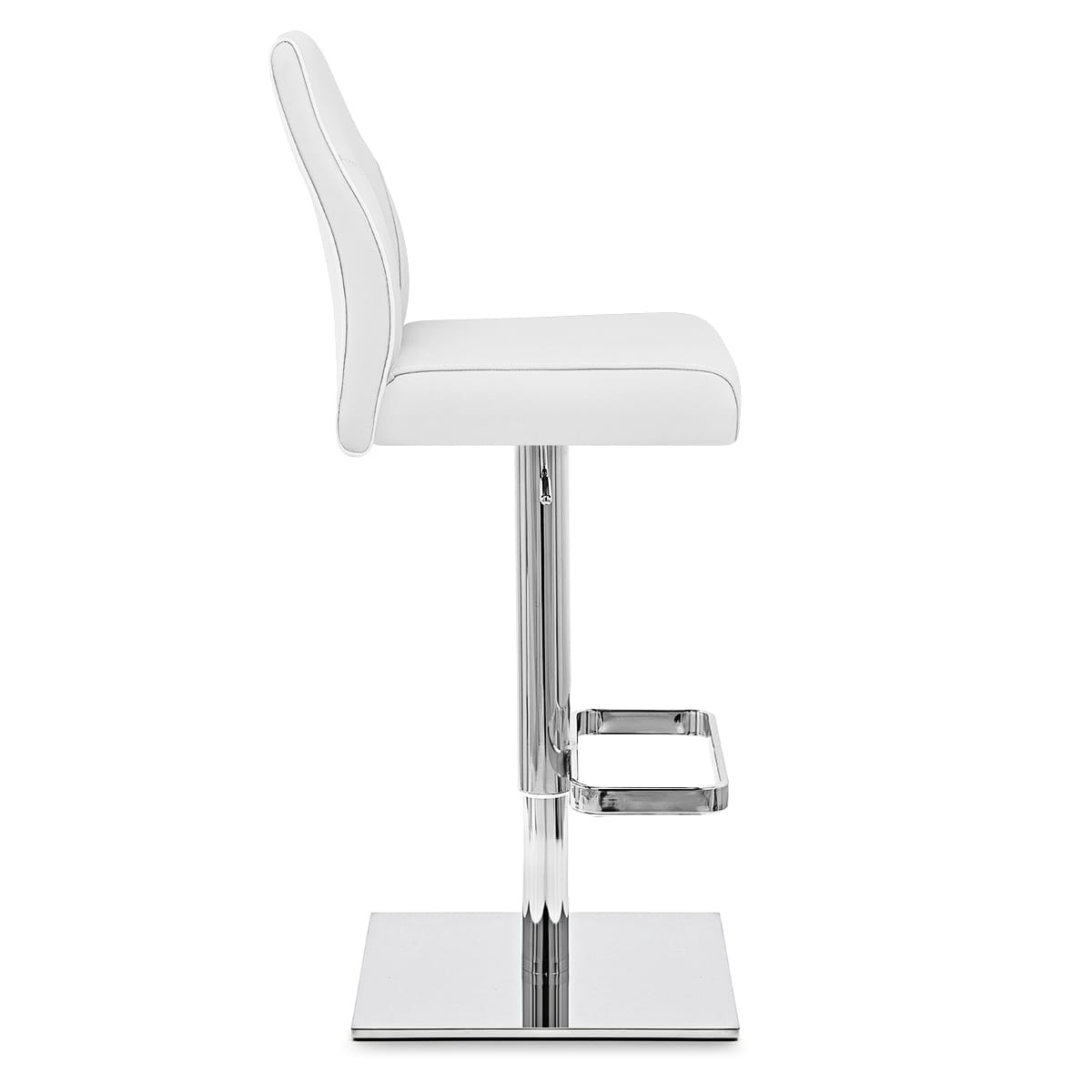 Chaise de Bar Cuir Chrome - Martello Blanc 