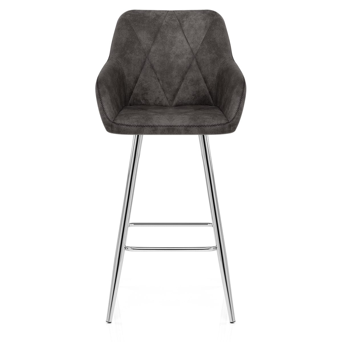 Chaise de bar Daim Chrome - Mason Gris Foncé 
