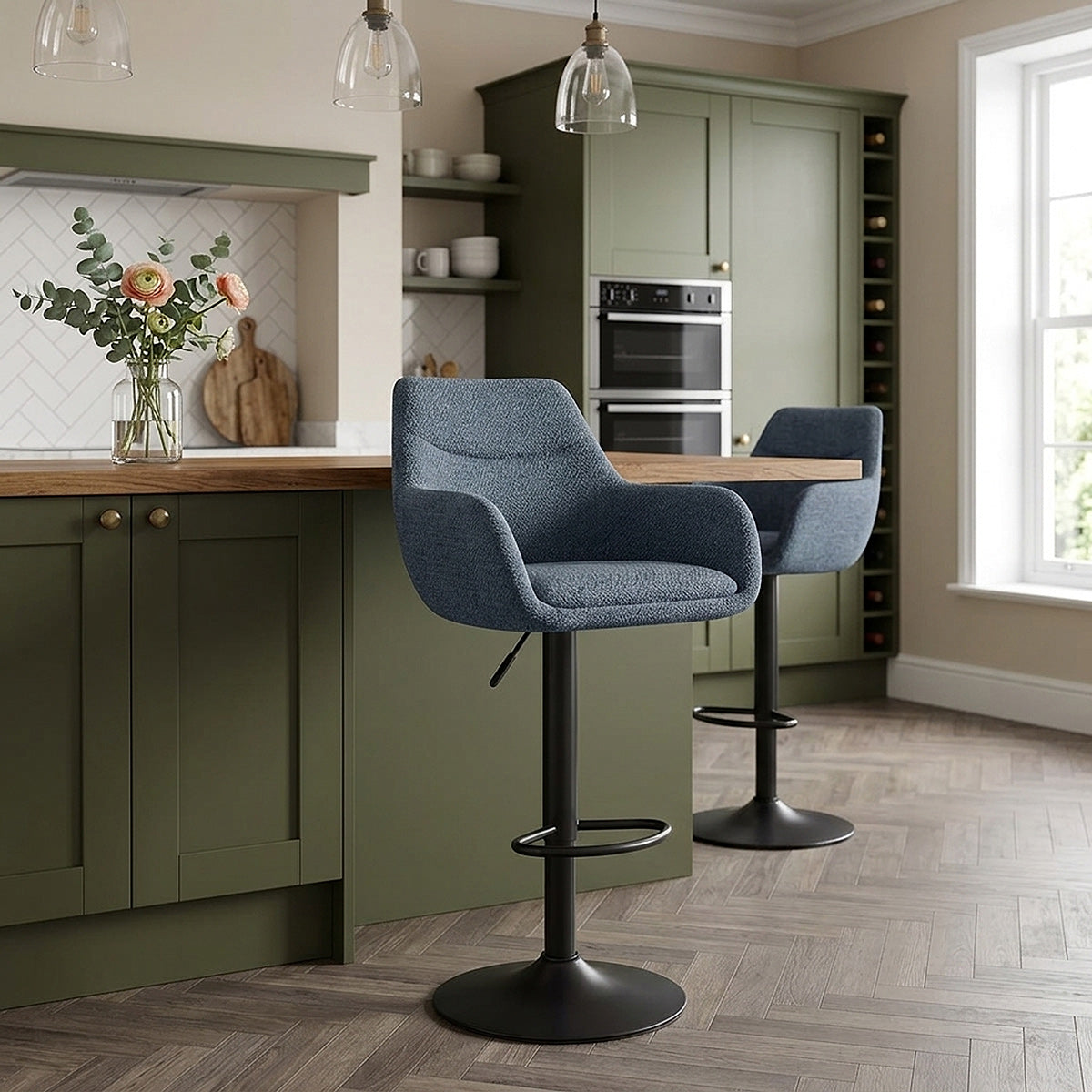 Tabouret Tissu - Matteo Bleu 