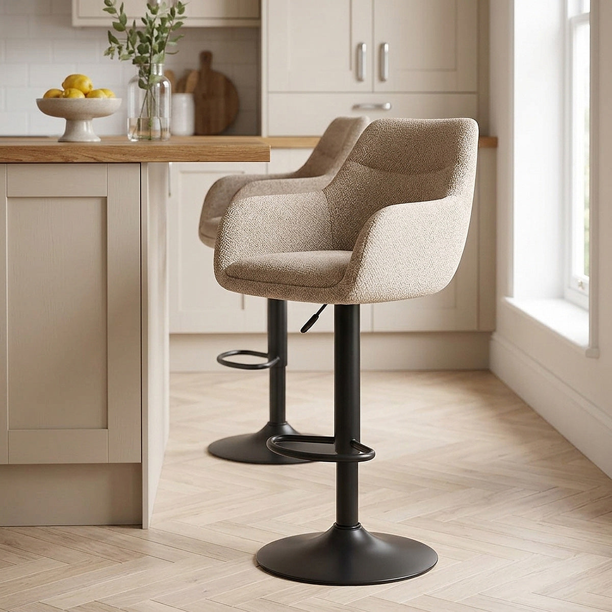 Tabouret Tissu - Matteo Crème 
