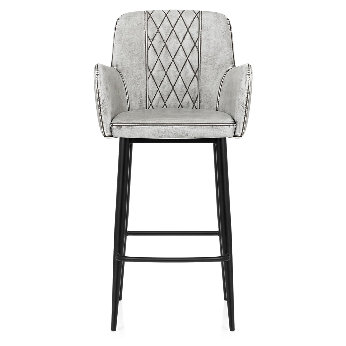 Tabouret de Bar Faux Cuir - Maverick Blanc 