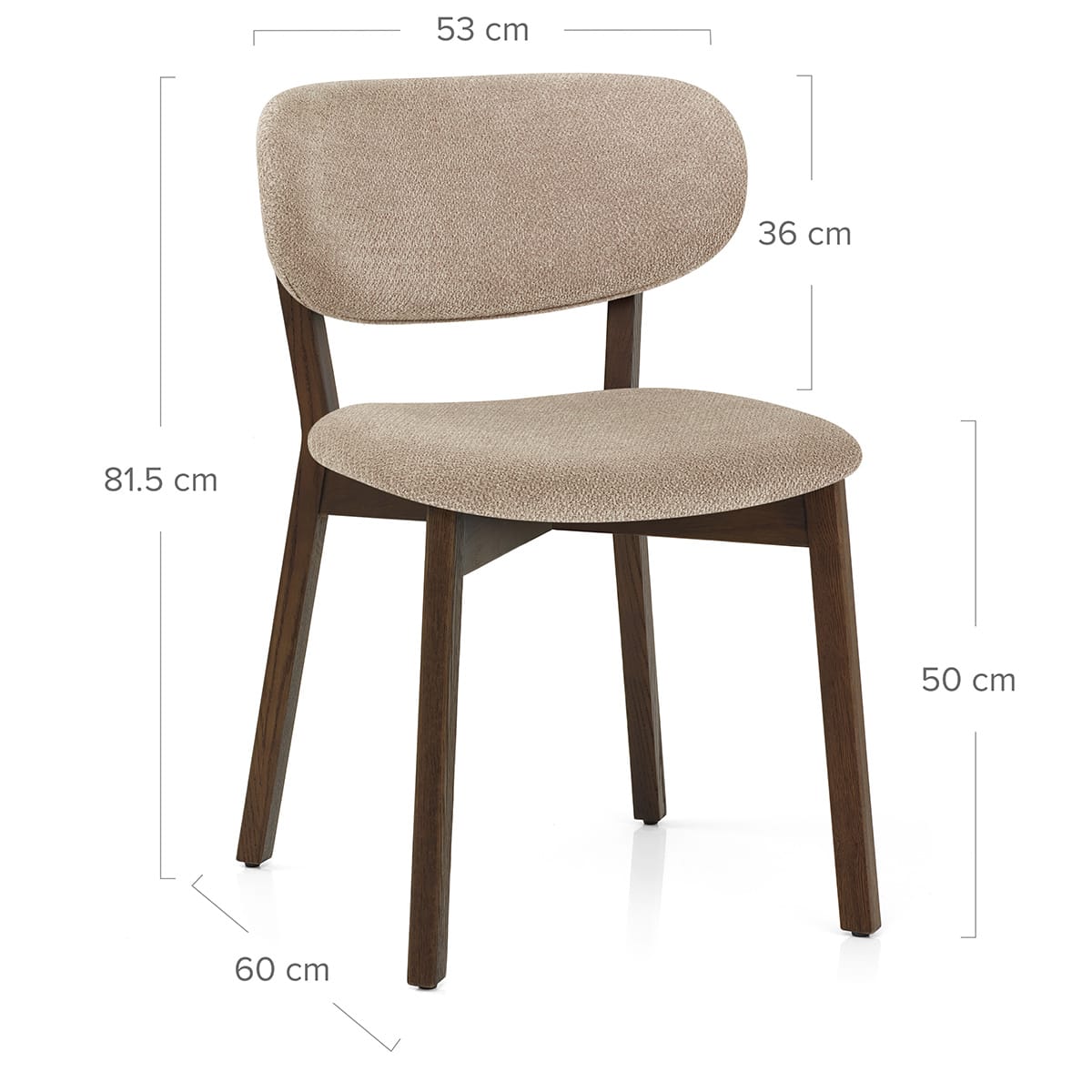 Maya Dark Oak Chair Tweed Fabric