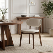 Chaise Chêne Clair Tissu - Maya Crème