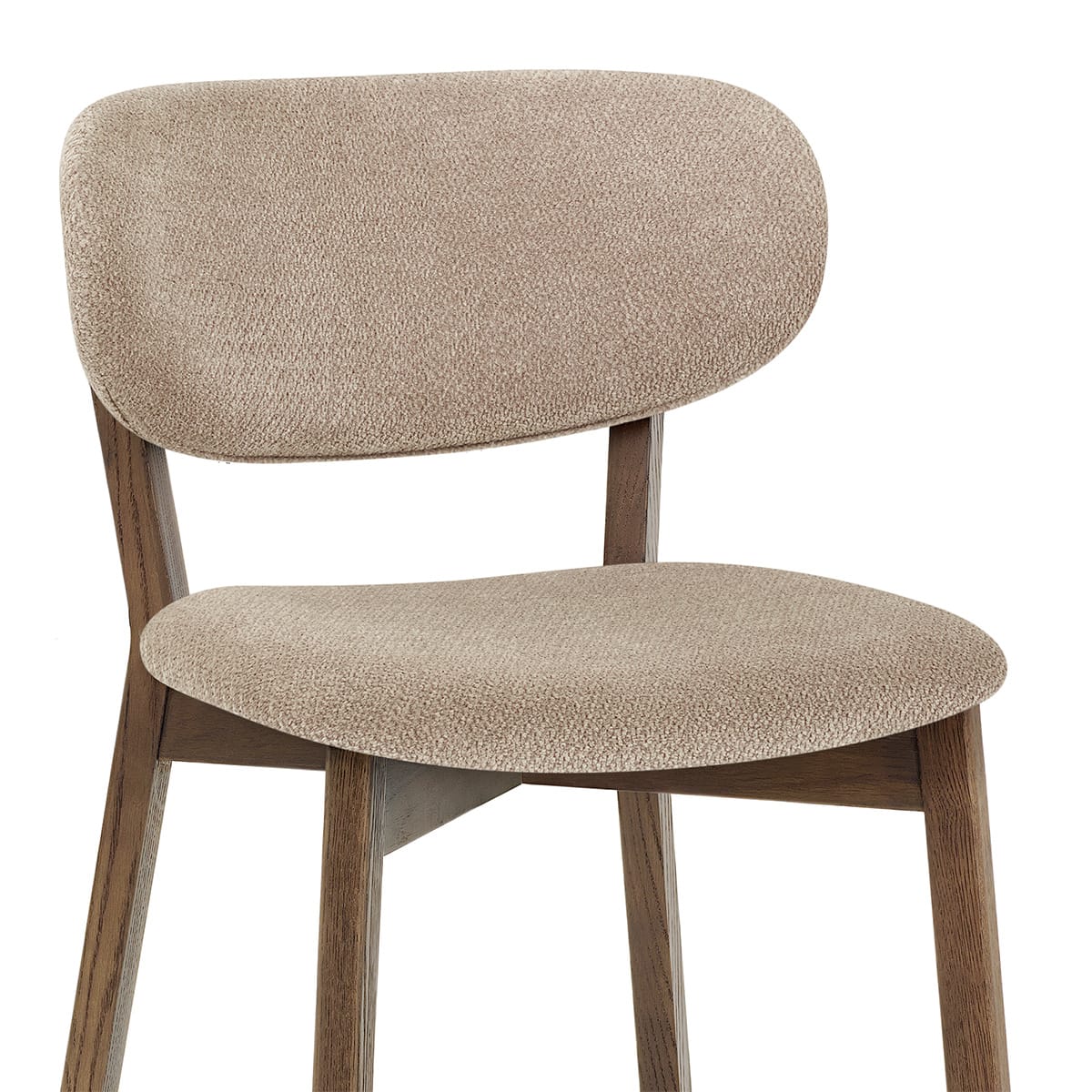 Maya Light Oak Chair Tweed Fabric