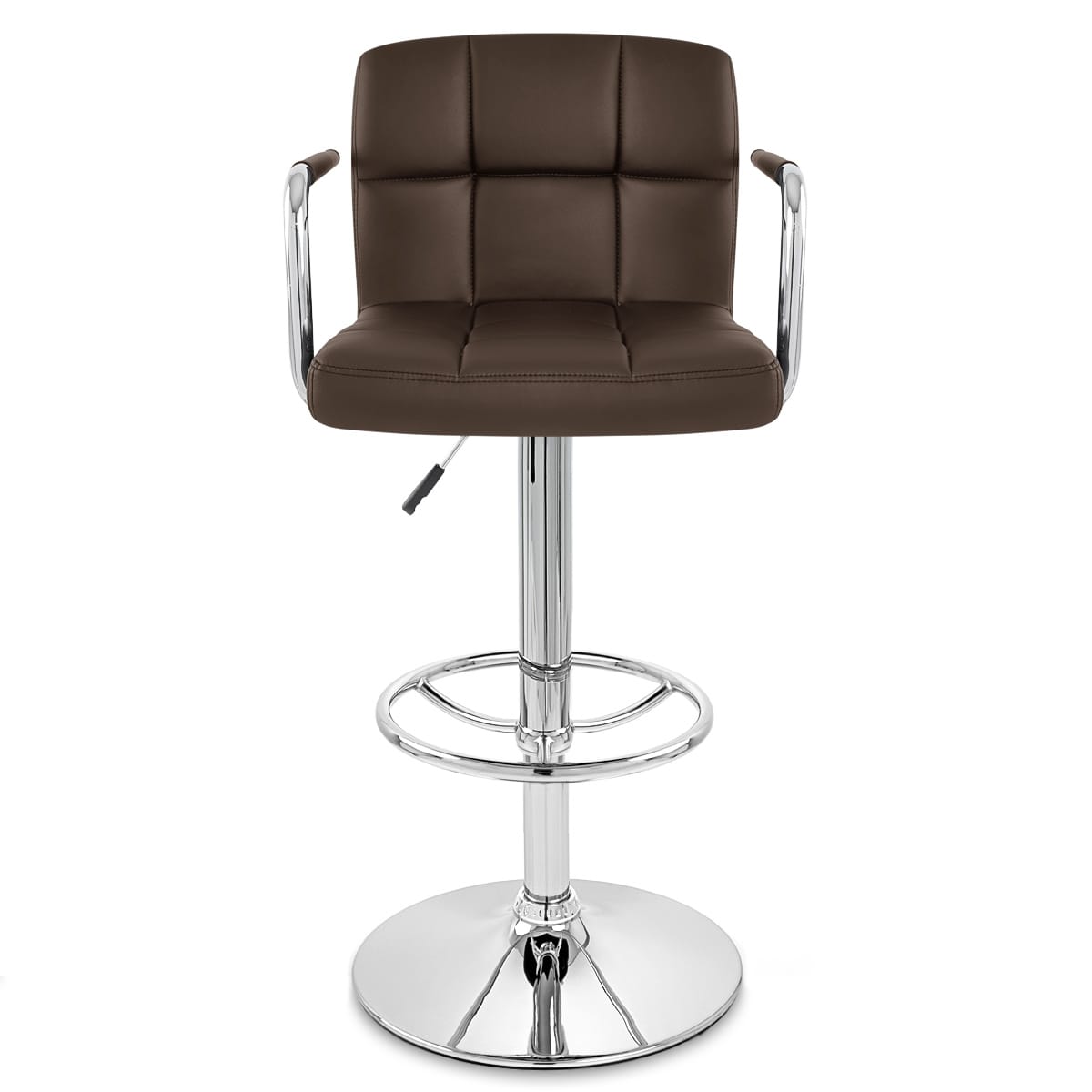Chaise de Bar Faux Cuir Chrome - Maze Marron 