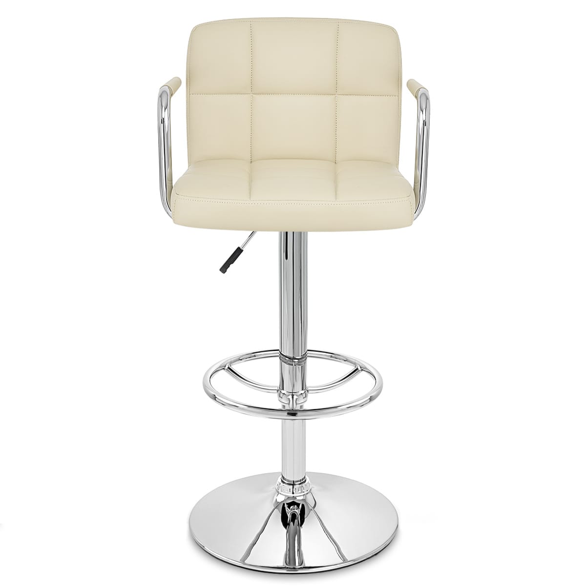 Chaise de Bar Faux Cuir Chrome - Maze Crème 