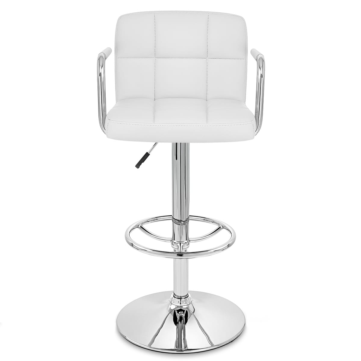 Chaise de Bar Faux Cuir Chrome - Maze Blanc 