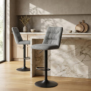 Tabouret de Bar Velours - Mechu Gris 