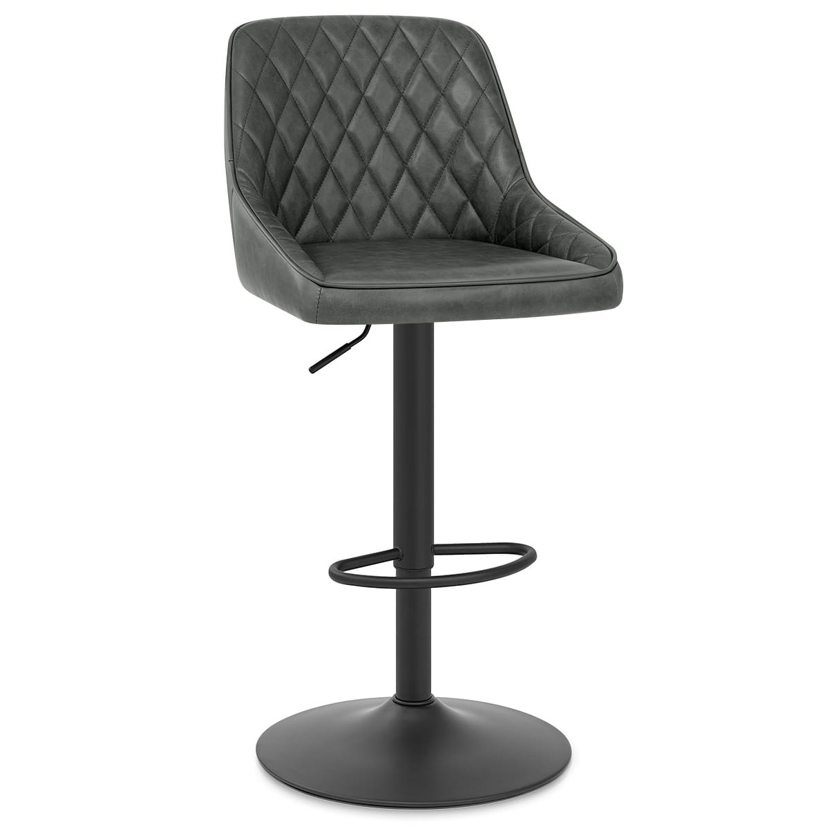 Melbourne Real Leather Stool Antique Slate