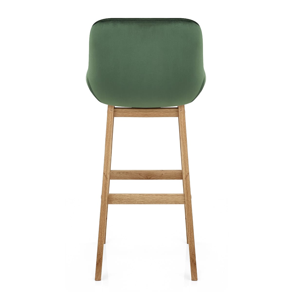 Miami Wooden Stool Green Velvet