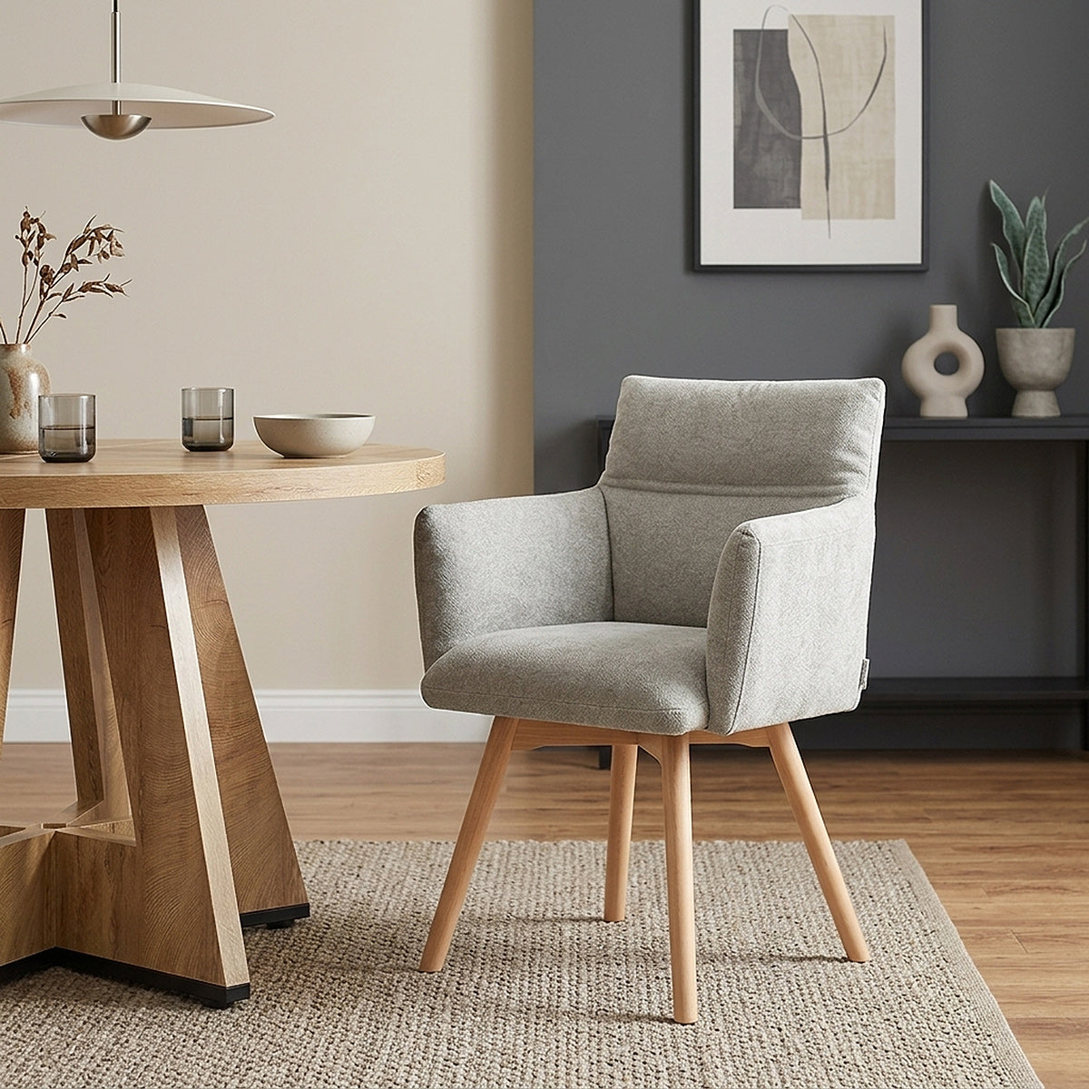 Chaise Tissu - Mica Gris