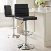 Chaise de Bar Faux Cuir Chrome - Mint Noir 