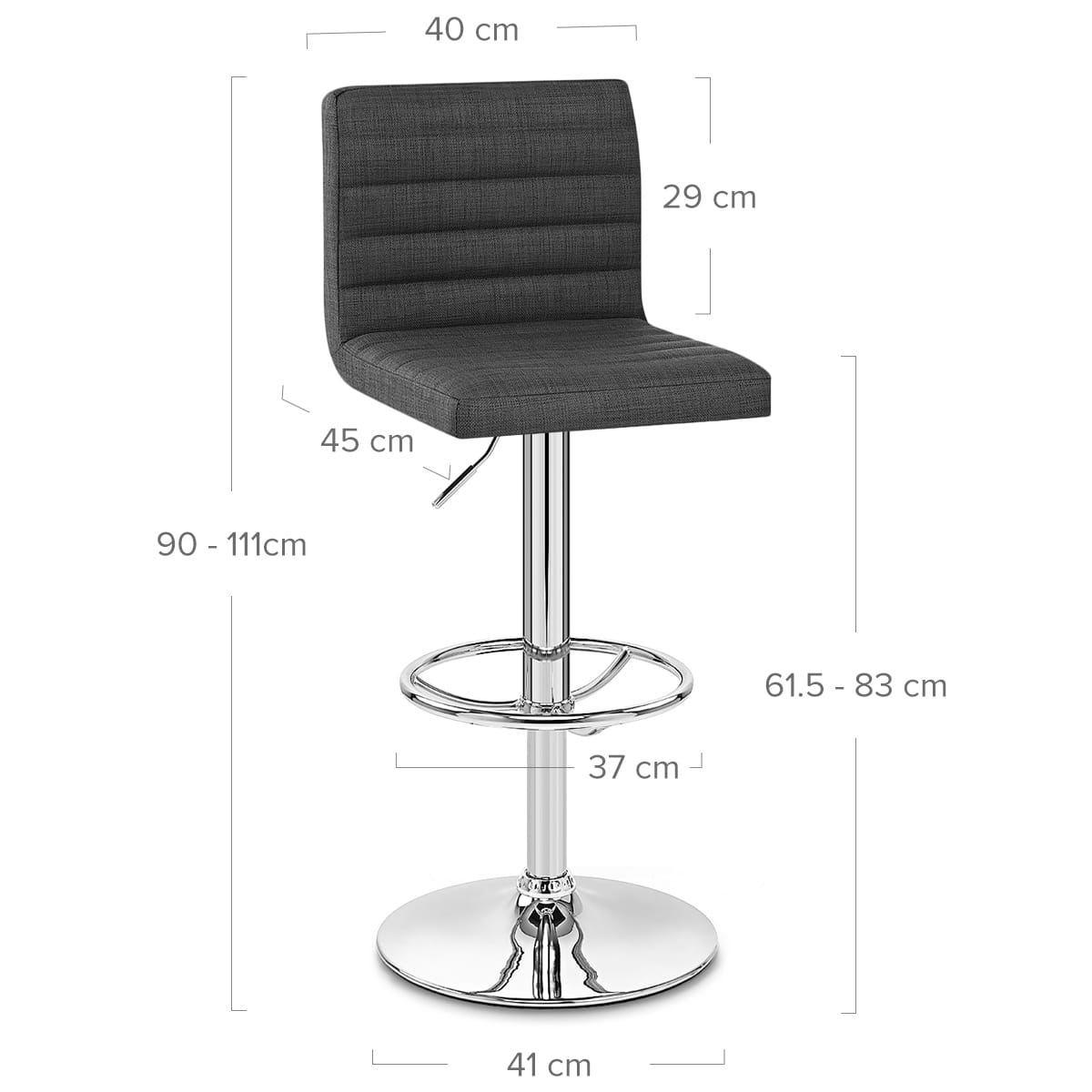 Chaise de Bar Tissu - Mint Gris Foncé