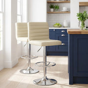Chaise de Bar Faux Cuir Chrome - Mint Crème 