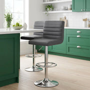 Chaise de Bar Faux Cuir Chrome - Mint Gris 
